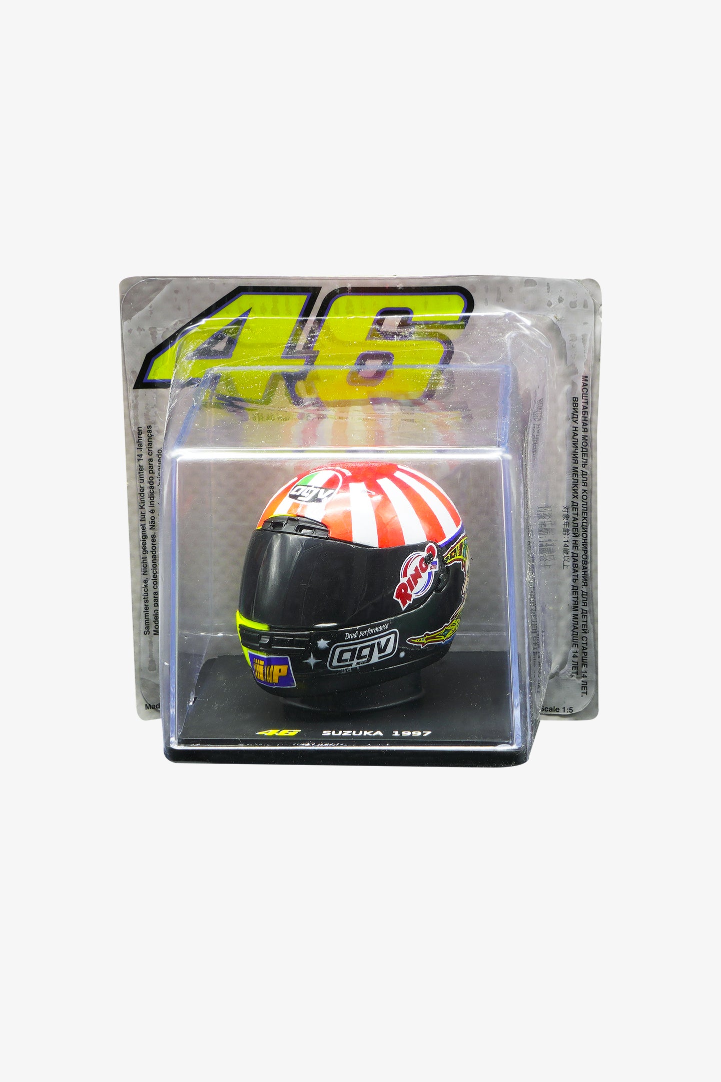 46 AGV VALENTINO Rossi MotoGP Misano 2008 Casque En Métal 1/10