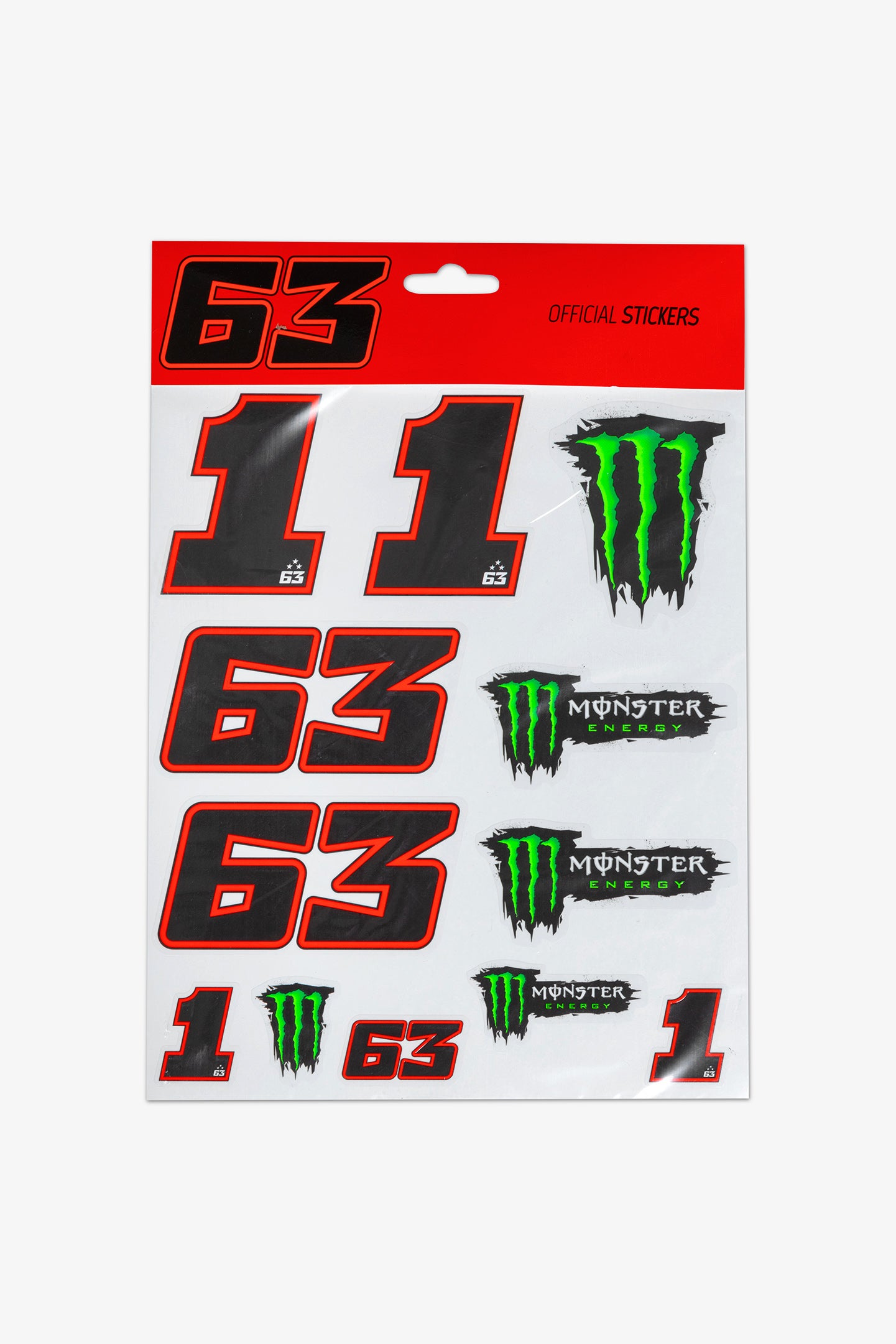 Bagnaia Monster Energy Large Sticker Set