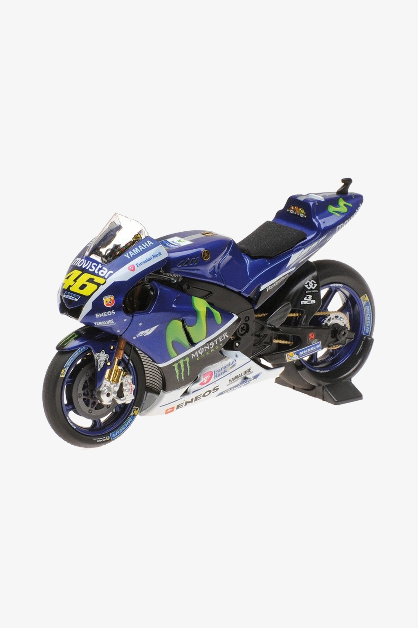 OPO 10 - Motorcycle 1/18 of The Doctor Valentino Rossi #46, Reproduction  Compatible with Yamaha YZR-M1 Excalibur - Sepang Test 2007 - VR037